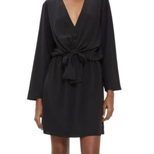Topshop Tiffany Black Tie Knot Mini Dress